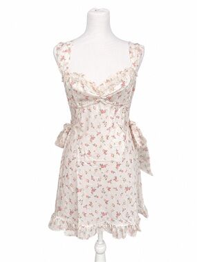NWT (M) For Love & Lemons Sabrina Slip Dress - Cottage Rose Print